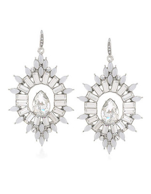 Carolee Lux Party Crasher Ornate Drop Pierced Earrings - White