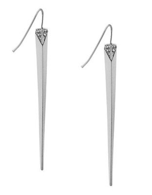 Vince Camuto On Point Pave Items Light rhodium plated base metal Glass Drop Earring Earring - Grey