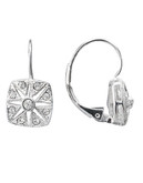 Nadri Square Deco Crystal Drop Earring - Silver