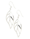 Expression Sterling Silver  Leaf Earrings - No Colour
