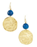 Kenneth Jay Lane Drop Earrings with Gold Coin - Gold