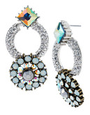 Betsey Johnson White Out Metal Drop Earring - Crystal
