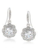 Carolee Holiday Cocktails Drop Pierced Earrings Silver Tone Crystal Drop Earring - Silver