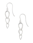 Nadri Teardrop Link Earrings - Silver