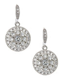 Lauren Ralph Lauren Vintage Pave Crystal Round Earrings - Silver