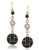 Carolee Espresso Martini Linear Pierced Earrings Gold Tone Drop Earring - Black