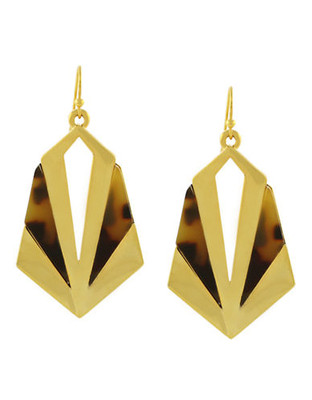 Vince Camuto Gold Plated Resin Drop Earring - Gold