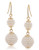 Carolee The Sienna White Pearl Double Drop Pierced Earrings Gold Tone Plastic Drop Earring - White