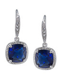 Carolee Uptown Girl Sapphire Crystal Cushion Drop Pierced Earrings - Blue