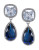 Carolee Uptown Girl Sapphire Crystal Double Drop Pierced Earrings - BLUE