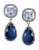 Carolee Uptown Girl Sapphire Crystal Double Drop Pierced Earrings - Blue