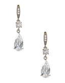 Carolee Crystal Teardrop Earrings - SILVER