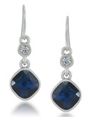 Carolee Dark Star Double Drop Pierced Earrings - Blue