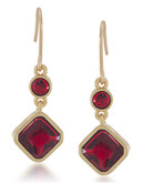 Carolee Berry Chic Red Double Drop Pierced Earrings - Red