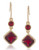 Carolee Berry Chic Red Double Drop Pierced Earrings - Red