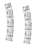 Nadri Crystal Bar Earrings - Grey