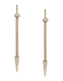 A.B.S. By Allen Schwartz Snake Chain Linear Earrings with Pave Spike - Gold
