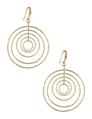 A.B.S. By Allen Schwartz Multi Ring Drop Earrings - Gold