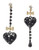 Betsey Johnson Mismatched Heart Drop Earrings - Black