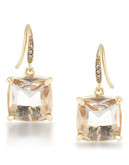 Carolee Mimosa Cushion Drop Pierced Earrings Gold Tone Crystal Drop Earring - Gold