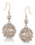 Carolee Champagne Bubbles Double Drop Pierced Earrings Gold Tone Drop Earring - Silver