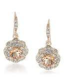 Carolee Mimosa Topaz Drop Pierced Earrings Gold Tone Crystal Drop Earring - Silver