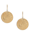 Kenneth Cole New York Gold Hammered Circle Drop Earring - No Color