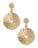 R.J. Graziano Hammered Goldtone Drop Circle Earrings - Gold