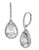 Betsey Johnson Crystal Cubic Zirconia Silver Teardrop Earring - Silver