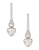 Nadri Bezel Drop Stone Earrings - Silver