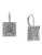 Vince Camuto Glam Punk Items Light Rhodium Plated Base Metal Glass Pave Square Drop Lever Back Earring - Silver