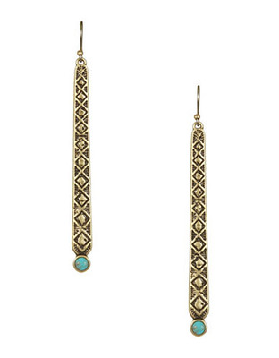 Lucky Brand Textured Drop Earrings - Gold
