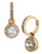 Betsey Johnson Crystal Cubic Zirconia Gold Round Drop Earring - Gold