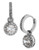 Betsey Johnson Crystal Cubic Zirconia Silver Round Drop Earring - Silver
