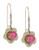 Betsey Johnson Pink Flower Drop Earrings - Pink