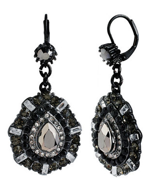 Betsey Johnson Metal Drop Earring - Black