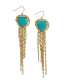 Sam Edelman Stone Chain Drop Earrings - Blue