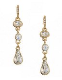 Carolee Tri Stone Drop Earrings - Gold