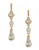Carolee Tri Stone Drop Earrings - Gold