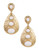 R.J. Graziano Two Stone Drop Earrings - Gold