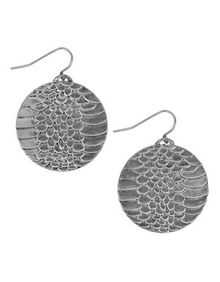 Sam Edelman Snake Disc Drop Earring - Silver