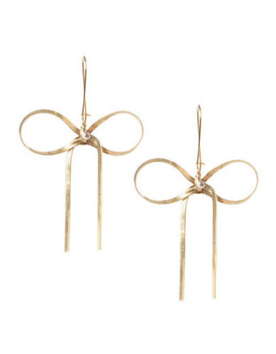 Betsey Johnson Large Bow Drop Earring - Gold