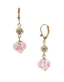 Betsey Johnson Flower Bead Drop Earring - Pink