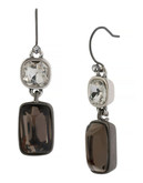 Kenneth Cole New York Black Diamond Faceted Bead Drop Earring - Silver
