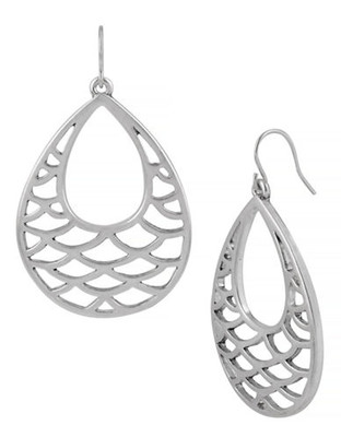 Kenneth Cole New York Midnight Sky Metal Drop Earring - Silver