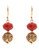 Jones New York Gold tone double drop leverback earring - Red