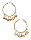 Lauren Ralph Lauren Medium  Hoop Multi  Bead Drop Earring Goldtone - Gold