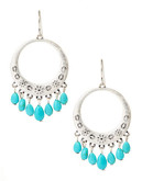 Lauren Ralph Lauren Dangly Turquoise Drop Hoop Earrings - Turquoise