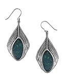 Lucky Brand Turquoise Feather Drop Earrings - Turquoise