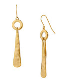 Robert Lee Morris Soho Hammered Circle And Triangle Drop Earring - Gold